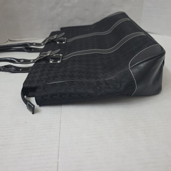 Black Tote Bag Things Remembered Personalized Houndstooth Clean Monogrammed - Picture 7 of 11